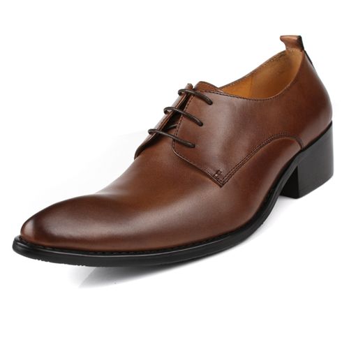 2014新款男士正装皮鞋 商务皮鞋 增高单鞋 真皮正品 英伦尖头系带产品